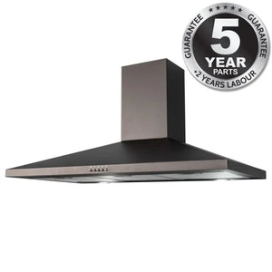 100cm Black Pyramid Chimney Cooker Hood - SIA CHL100BL (Discontinued)