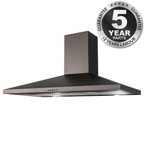 100cm Black Pyramid Chimney Cooker Hood - SIA CHL100BL (Discontinued)